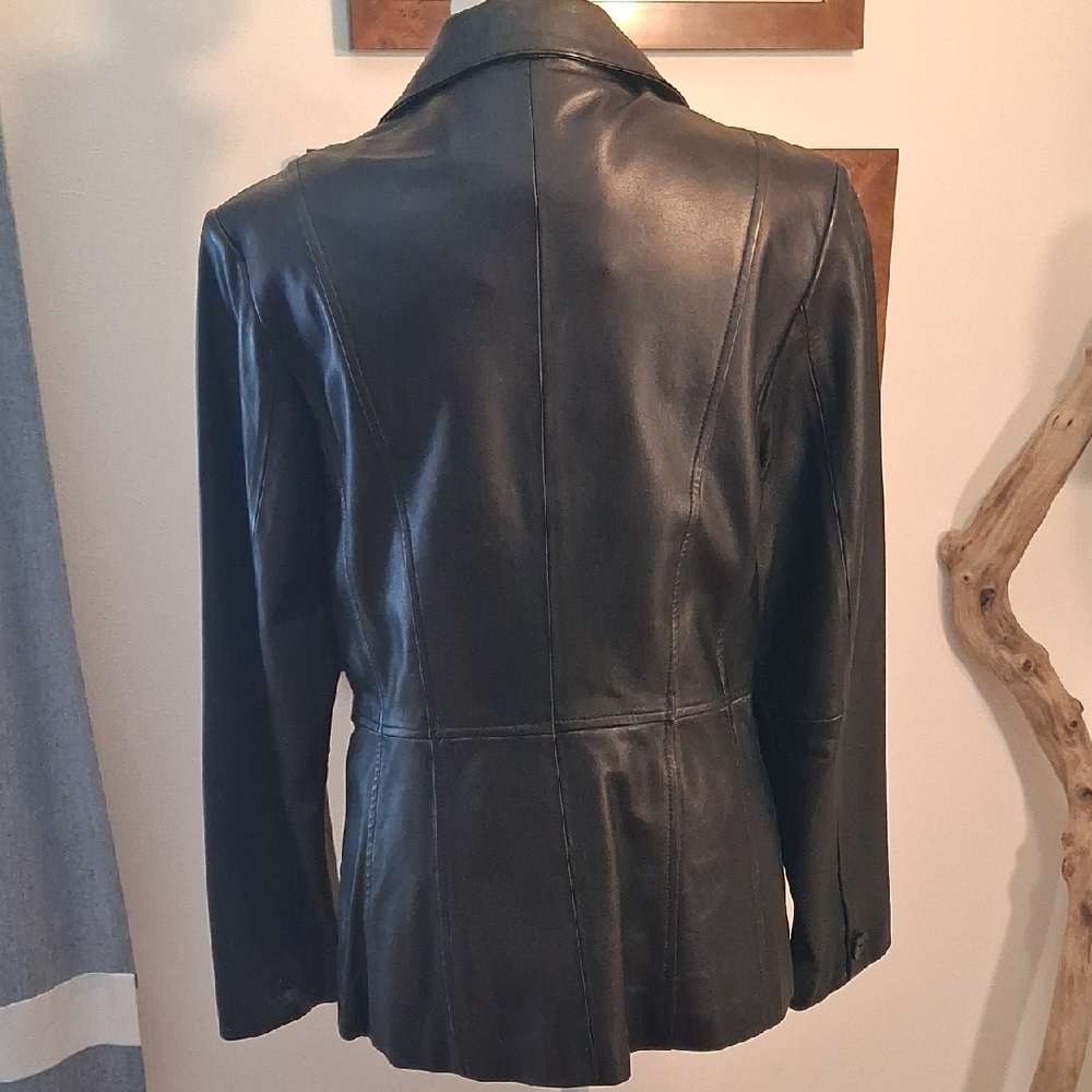 Wilsons Leather Women's Black Leather Jacket Blazer - Picture 3 of 10